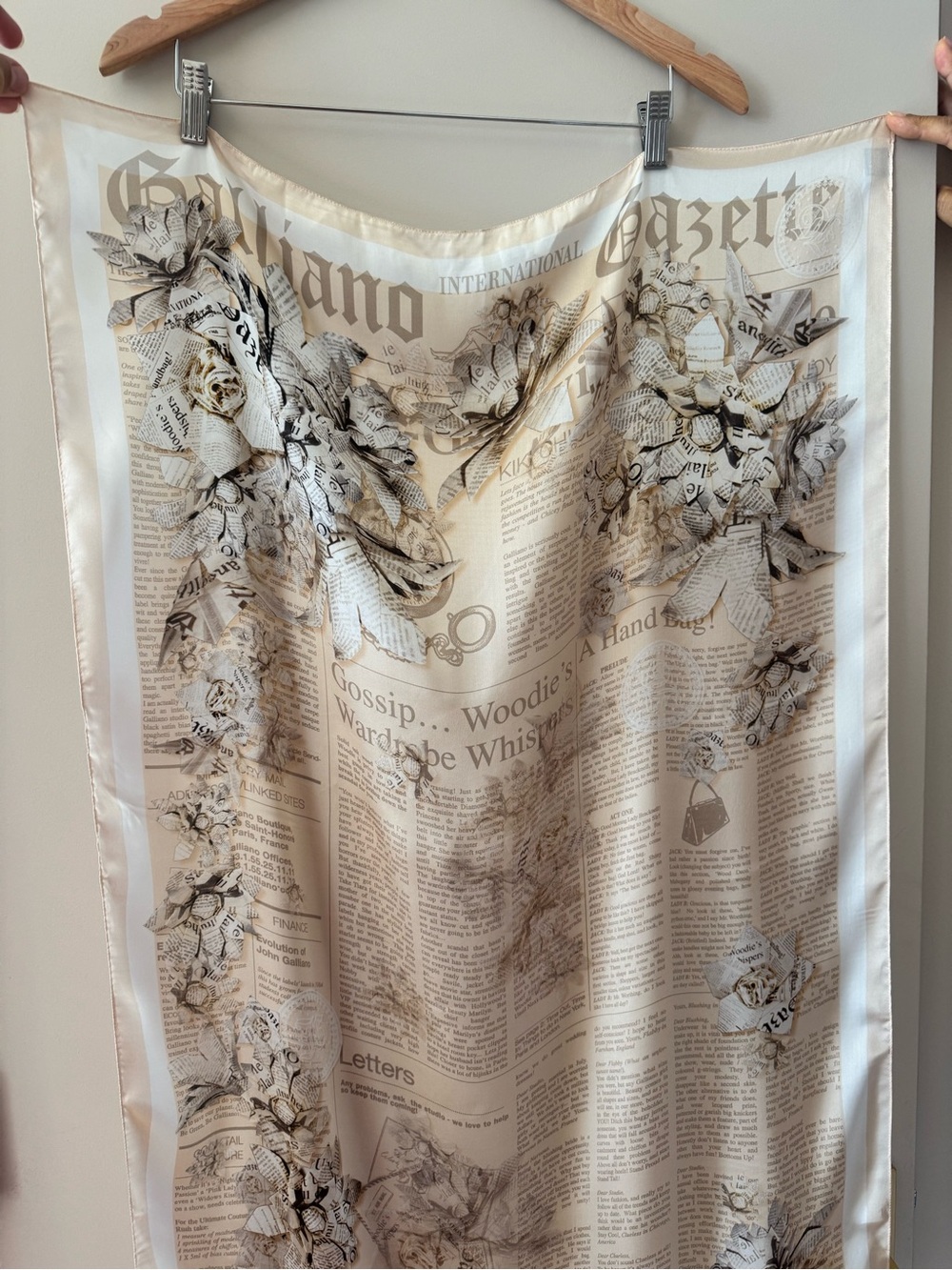 RARE Galliano Gazette Y2K Vintage Silk scarf